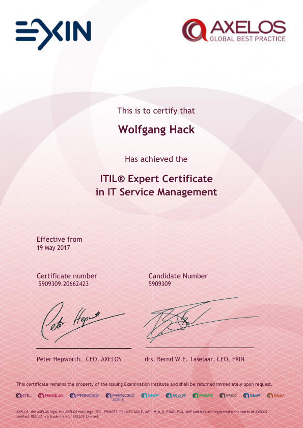 Zertifikate Fortbildung Wolfgang Hack